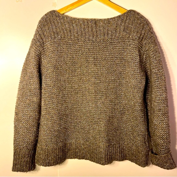 Tommy Bahama Grey with Golden Sparkles Modern Chic Cozy Sweater for Any Occasion - Picture 3 of 12